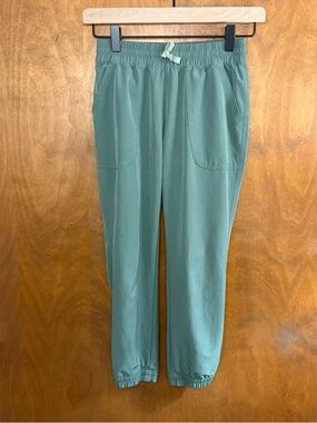 Patagonia Girl's Olive Green Foxglenn Jogger Pants Size Medium 10 Hiking Active